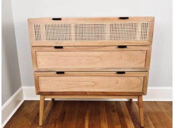 Modern Safavieh 3 Drawer Dresser With Rattan Detail