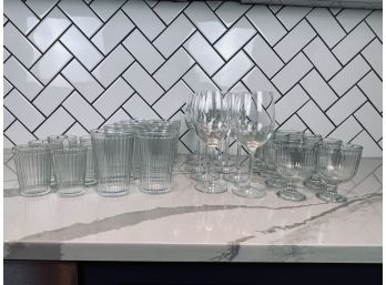 Collection Of Clear Drinking Glasses