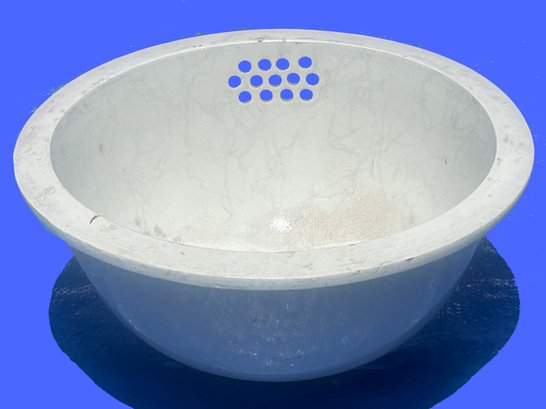 Vintage White Porcelain Sink, 14.25' Diam. X 7.5'D, Barn Find As Found