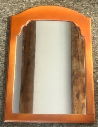 Vintage Wood Framed Mirror With Arched Top, 19' X 28'H