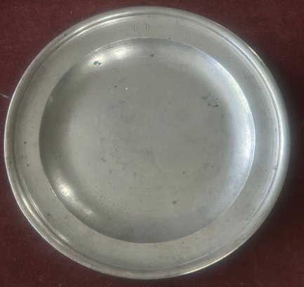 Antique 8.5' Diam. Pewter Plate By Fasson & Sons, London, Struck Between 1784-1810