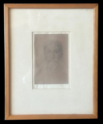 1898 Matted & Framed Pencil Sketch Of Thomas James Cobden-Sanderson (1840-1922), Signed A. Legros & C.S.
