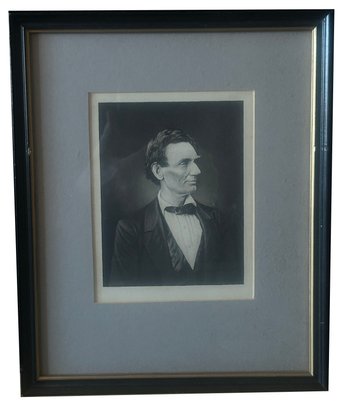 Antique Engraving Of Young Abraham Lincoln, 9.5' X 11'H, Framed & Matted