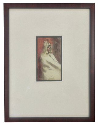 Well Framed And Matted Vintage Original Watercolor Possibly By Grace Prime, 10.75' X 14'H