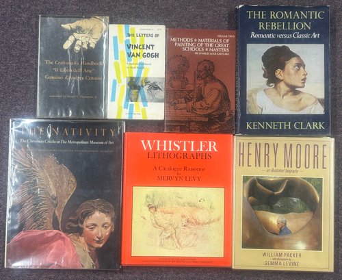 7 Pcs Book - Art Through The Ages, Whistler Lithographs, Reference, Full Color Plates, Largest, 10' X 12'H