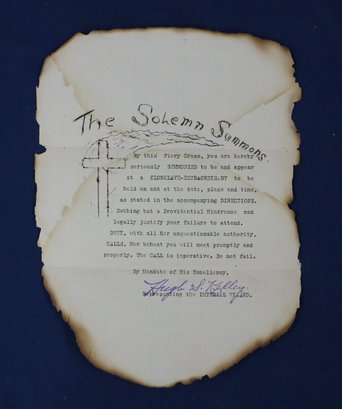 1880 Invitation To Martin Frost To Become A Member Of The Ku Klux Klan - 'The Solemn Summons'