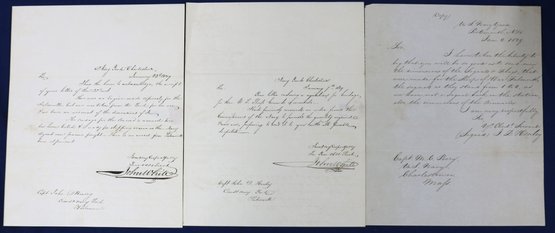 Three 1829 Letters From The Charlestown Navy Yard To The Portsmouth Navy Yard