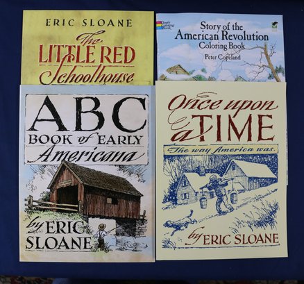 Group Of Four Books Relating To Early American Life & Times - 1 Is A Coloring Book - See List Below