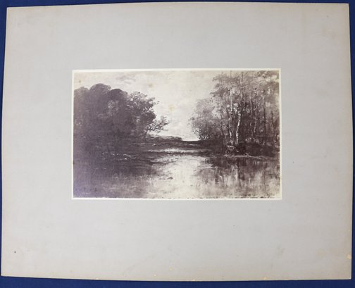 Photo On Board Of Work By William Morris Hunt (1824-1879) Noted American Artist