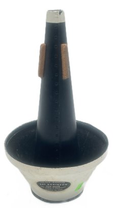 Vintage Musical Brass Horn Mute, 'The New Improved Ray Robinson Cup Mute', 6.25' Diam. X 14'L