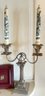 2 Pcs Antique Twist Candlestick Holders, Marked '800' Silver, Pair Double  Coverts To Single, 11.25'H