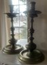 Antique Pair Of Brass Candlesticks, Extremely Heavy & Gorgeous, 5-7/8 Dian.  X 11.75H