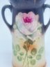2 Pcs Matched Pair Double Handled Hand Painted Vases, 5.25'H