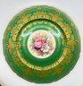 6 Pcs Antique Rosenthal Ivory And Green Rose Floral, 10-5/8' Diam Plates