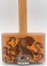 Vintage Wizard's Tool 4-String Cigar Box Banjo, With Burned Octopus Design, 8.25' X 2.75' X 28'H