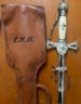 Fraternal Ceremonial Sword In Sheath, Engraved Edgar H. Borroughs, 36'L, Excellent Condition!