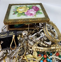 Sterling 925, Amethyst, Juliana Style Austria Brooches, Vintage & Modern Rhinestones & Small Jewelry Box