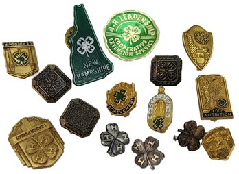 Lot Of Vintage & Modern Sterling .925, 1/20 12k Gold Filled And Other 4-H Pins Achievements Awards