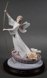 Large Lladro Porcelain Ltd Ed 'The Enchanted Lake', 07679, With Oval Wood Base, In Original Packaging, 16'H