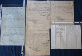 Five Documents From Washington & Portsmouth NH Naval Shipyards - Three Are Dated 1822