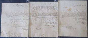 2 - 1822 Washington Naval Shipyard Letters To Portsmouth Naval Shipyard Plus 1 - 1821 List Of Live Oak