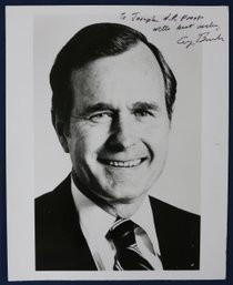 Autographed Black & White Photograph Of President George Bush - Inscribed To Joseph W. P. Frost