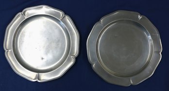 Two 12' Pewter Platters By International Pewter