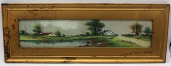 Farm Scene - Unsigned - Watercolor - 26.5' X 9.5'