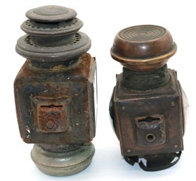 Two Kerosene Lamps For Carriage Or Early Automotive