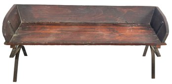 Spectacular Antique Spring Board Wagon Bench, 45.5' X 17' X 17'H