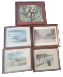 5 Pcs Various Wall Art, Largest 18.75' X 15.75'H