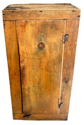 Antique Primitive Single Door Jelly Cabinet Or Pantry With Interior Shelves,