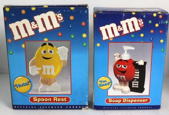 Lot - M&M Soap Dispenser And M&M Spoon Rest - In Original Boxes