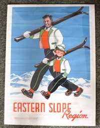 Vintage 1940's Ski Poster From Eastern Slope Ski Club - North Conway, 18.5' X 27.5'H