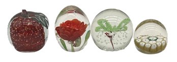 4 Pcs Vintage Artglass Paperweight Weights