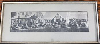Framed Photograph Of A Group Of Early Motor Cars - Cars & Some Drivers Identified - Frame: 29' X 13'