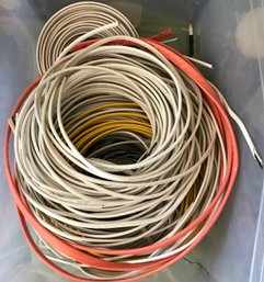 Storage Tub Full Of Various Gauges Of Unused Wire