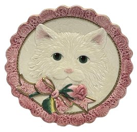 Vintage Fitz & Floyd Essentials 8.5' Diam. Relief Cat Wall Dcor Plate