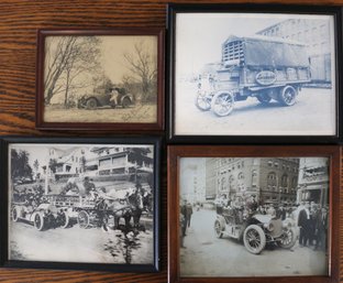 Four Framed Early Automotive Related Photographs