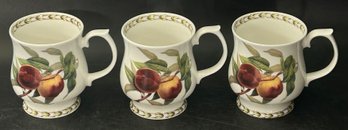 3 Pcs Mugs From The Royal Horticultural Society 'Hooker's Fruit' Queen's Collection