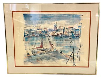 Signed Original Double Matte & Framed Watercolor By Alfred Birdsey, Bermuda (1912-1996), 28.25' X 22'H