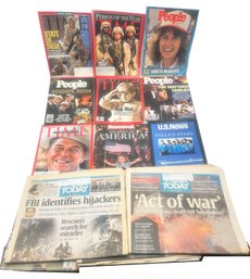 Vintage Ephemera Lot, Commemorative Newspapers And Magazines, People, Time, Newsweek & Others