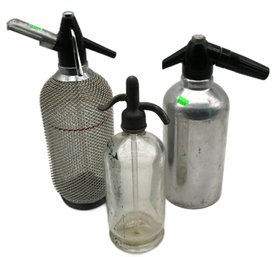 3 Pcs Vintage Pressurized Soda Dispensers - 2 Large - 1 Smaller