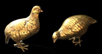 Two Brass Grouse Figures - 6'L X 6'H & 7'L X 4.5'H