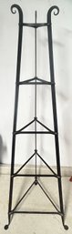 Vintage Hand Wrought Iron 5-Tier Pot Tower, Base 16.25' Diam. X 50.75'H