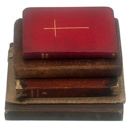 5 Pcs Small Books & Publication, 3-Leather Bound, Oldest 1829, Alice & Ruth 1827