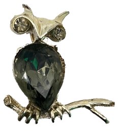 Vintage Dodds Signed Owl Pin Brooch