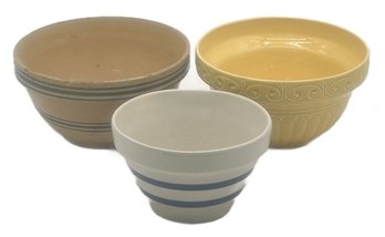 3 Pcs Vintage Mixing Bowls, Largest 10.75' Diam., Smallest RRP 8.25' Diam.
