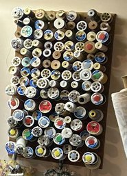 Hanging Thread Spool Rack Full Of Thread Spools - 12'W X 18.5H