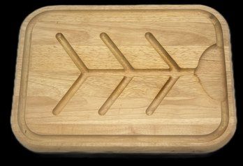 Hard Wood Roasted Meat Cutting Board With Deep Cut Juice Channel, 19' X 14' X 1.5'H